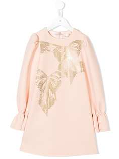 Elisabetta Franchi La Mia Bambina платье мини с с бантами с заклепками