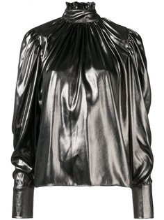 Federica Tosi блузка металлик с высоким воротом