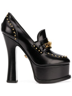 Versace лоферы на платформе и высоком каблуке Icon