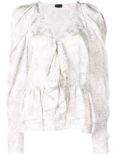 Magda Butrym блузка с цветочным принтом и оборками