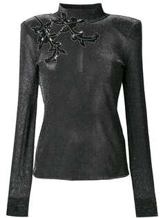 Christopher Kane блузка с цветочным декором на молнии