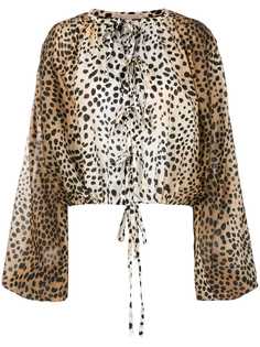 Christopher Kane блузка с гепардовым принтом и бантами