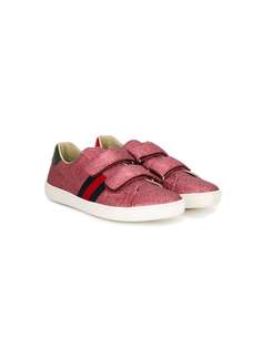 Gucci Kids кеды с блестящей отделкой Web