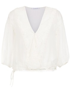Nk Collection lace panels silk blouse