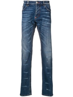 Philipp Plein прямые джинсы с выцветшим эффектом