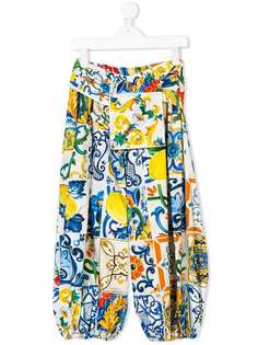 Dolce & Gabbana Kids брюки-шаровары с плиточным принтом