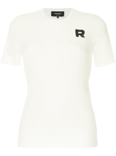 Rochas трикотажный топ с логотипом из страз