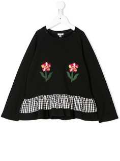 Piccola Ludo свитер с цветочной вышивкой