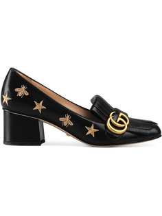 Gucci туфли-лодочки с вышивкой