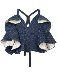 Rosie Assoulin блузка с оборками и V-образным вырезом