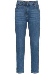 Etro укороченные джинсы с вышивкой