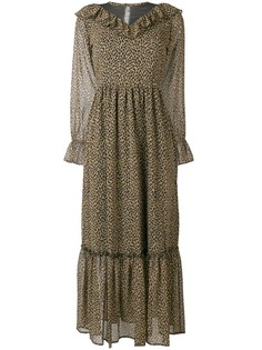 Liu Jo многоуровневое платье макси с леопардовым узором