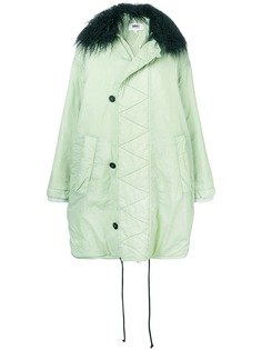 Mm6 Maison Margiela пальто свободного кроя с воротником из овчины