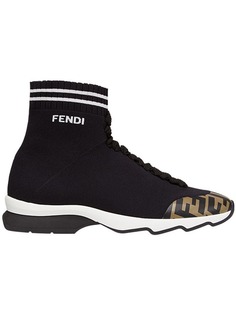 Fendi кроссовки с носочной вставкой с логотипом
