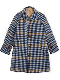 Burberry Kids двухстороннее пальто в клетку