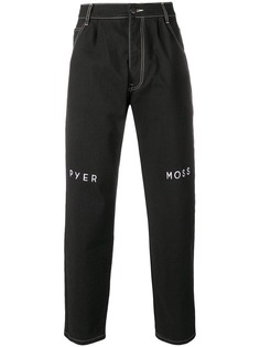 Pyer Moss широкие джинсы с вышитым логотипом