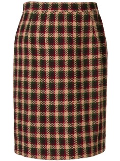 Valentino Vintage клетчатая юбка по фигуре 1980-х годов