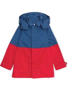 Burberry Kids пальто в стиле колор-блок со съемным капюшоном