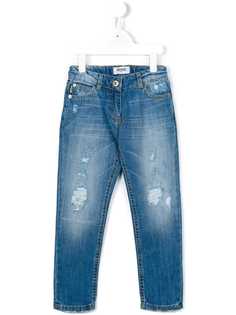 Moschino Kids джинсы с рваными деталями
