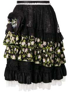 Dolce & Gabbana Vintage юбка миди с цветочной аппликацией