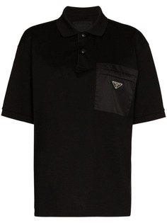 Prada футболка-поло с логотипом и карманом