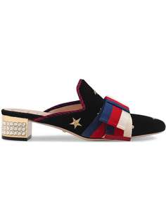 Gucci мюли Sylvie с вышитым бантом