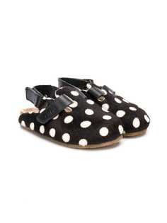 Pèpè polka dot furry mules