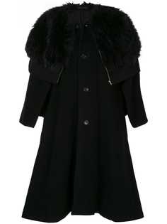 Comme Des Garçons Vintage пальто с накидкой из искусственного меха