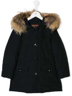 Woolrich Kids racoon fur-trimmed parka