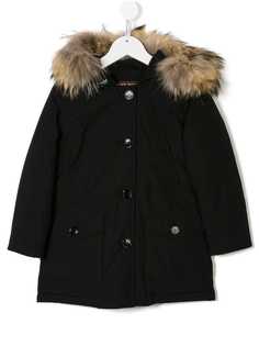 Woolrich Kids racoon fur-trimmed parka