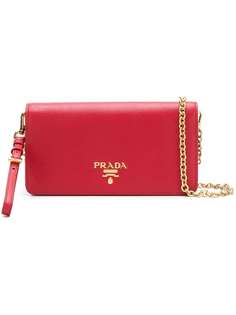 Prada mini Saffiano chain wallet