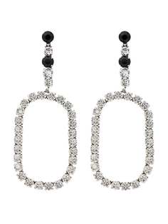 Saint Laurent серьги-подвески XL Smoking овальной формы с кристаллами