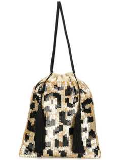 Attico сумка-мешок с леопардовым узором и пайетками