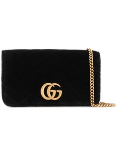 Gucci текстурный клатч с логотипом GG