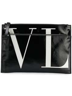 Valentino клатч с принтом логотипа