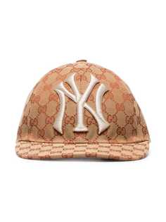 Gucci бейсболка с нашивкой NY Yankees и узором GG