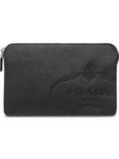 Prada клатч на молнии с логотипом