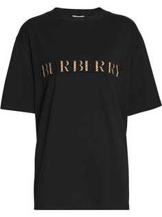 Burberry футболка с клетчатым логотипом