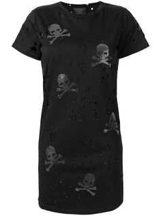 Philipp Plein платье-футболка с черепами