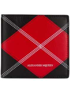 Alexander McQueen кошелек в два сложения с узором аргайл