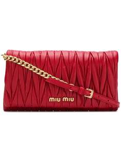 Miu Miu стеганый клатч с логотипом