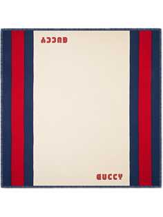 Gucci платок с логотипом Guccy и отделкой Web