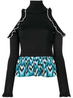 Elisabetta Franchi топ с прорезями на плечах