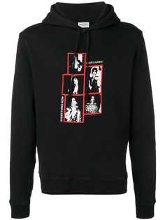 Saint Laurent толстовка с принтом и капюшоном