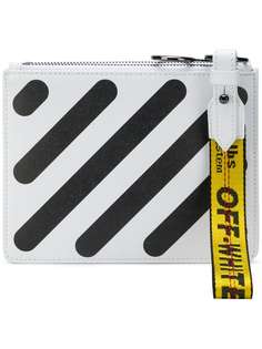 Off-White двойной клатч с диагональными полосками