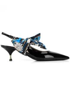 Prada туфли-лодочки с открытой пяткой и бантом