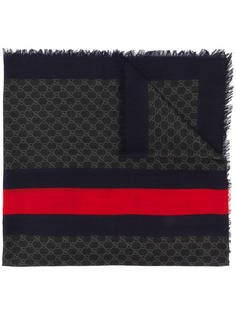 Gucci шарф с изображением орла и узором GG