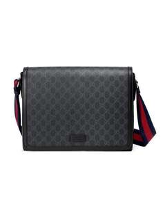 Gucci сумка-мессенджер с откидным клапаном и узором GG Supreme