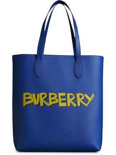 Burberry Graffiti Print Bonded Leather Tote