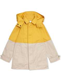 Burberry Kids пальто в стиле колор-блок со съемным капюшоном